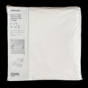 IKEA VARVIAL White Cotton Jersey X-Long Twin Sheet Set